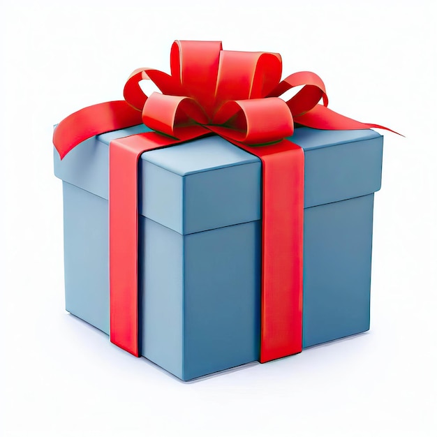 Confezione regalo bianca con fiocco rosso Regalo di Natale con un tag vuoto Confezione regalo vettoriale bianca Generative AI