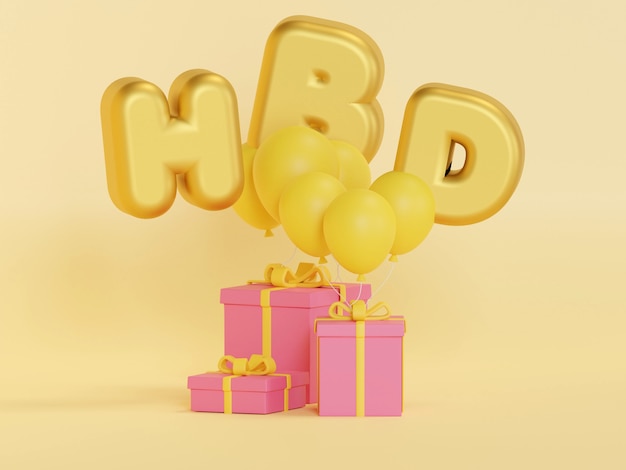 confezione regalo compleanno colorato e felice anno nuovo festa 3d rendering