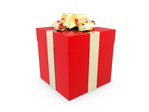Confezione regalo con fiocco giallo rendering 3d