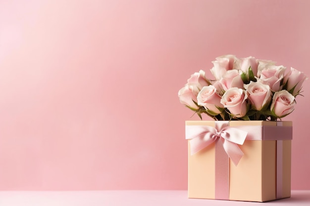 confezione regalo e alcuni fiori