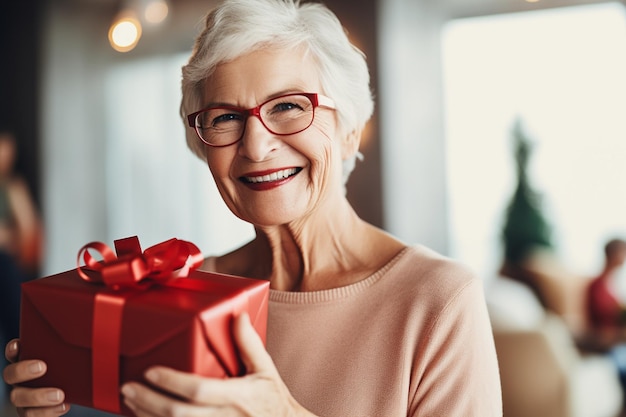 Confezione regalo preziosa per donna anziana generativa di Ai