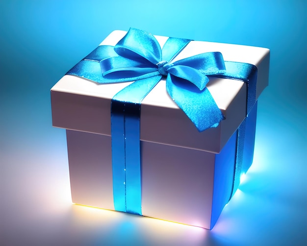 confezione regalo realistica con magico blu brillante