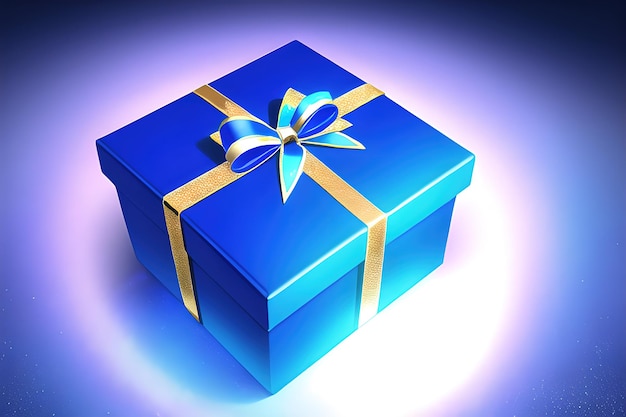 confezione regalo realistica con magico blu brillante