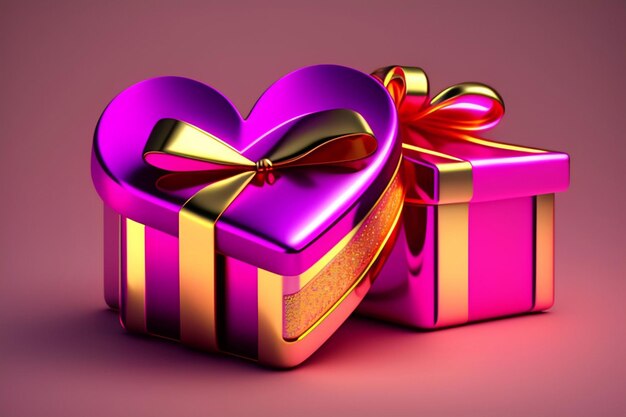confezione regalo rosa a forma di cuore di san valentino