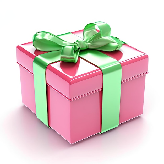 confezione regalo rosa isolata on white nello stile del verde