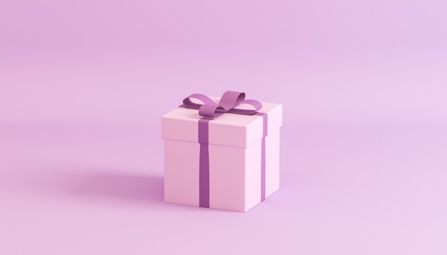 Confezione regalo rosa su sfondo rosa