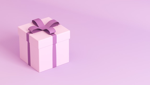 Confezione regalo rosa su sfondo rosa