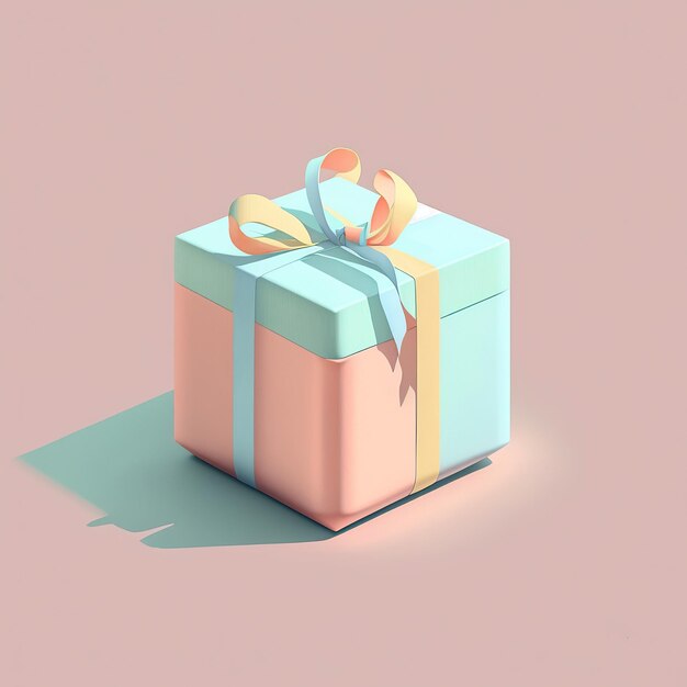 Confezioni regalo di colore pastello con illustrazione generata ai con set con fiocco in nastro pastello