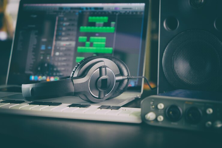 Configurazione portatile di Home Studio Computer Music Station.