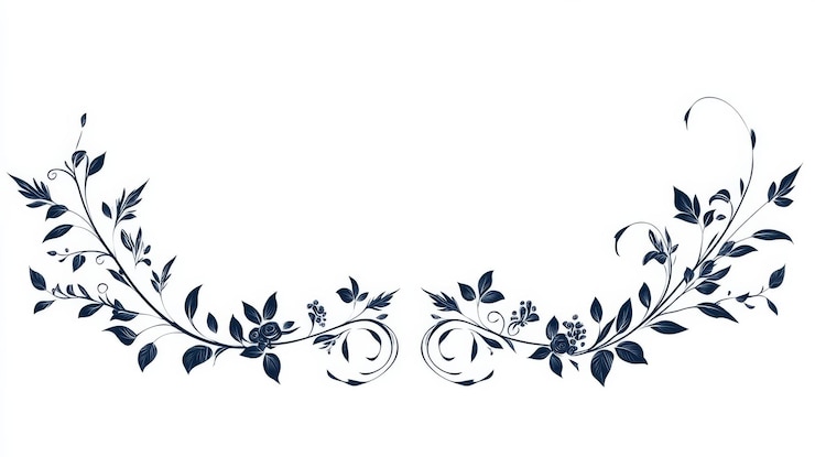 Foto confine decorativo floreale con eleganti viti e foglie