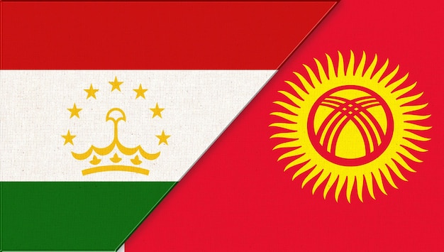 Conflitto militare tra Tagikistan e Kirghizistan Due bandiere insieme