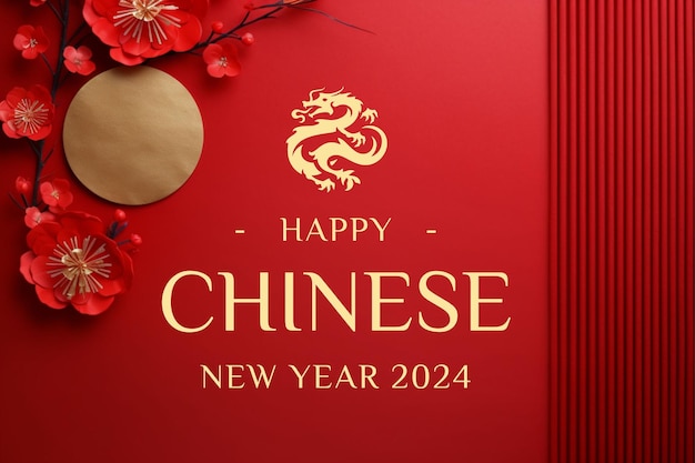 Congratulazioni per il nuovo anno cinese sullo sfondo dei social media post di illustrazione del concetto del nuovo anno