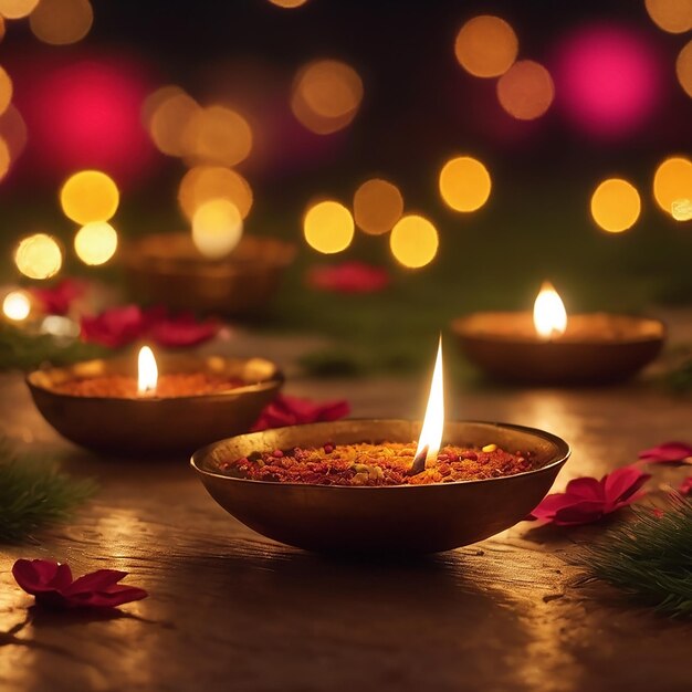 Congratulazioni per la celebrazione di Diwali Sfondi con belle luci e sfondo colorato Foto
