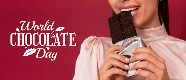 Congratulazioni per la giornata mondiale del collage al cioccolato