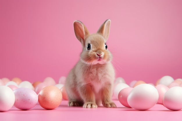 Coniglietto carino per il giorno di Pasqua sullo sfondo isolato