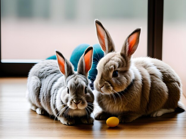 Coniglio di Pasqua dettagliato in un'atmosfera accogliente e di alta qualità