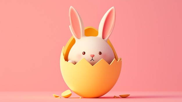 Coniglio di Pasqua in uovo concetto di vacanza di Pasqua