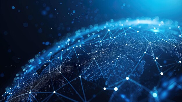 Connessione di rete globale Internet e concetto tecnologico ai generativo