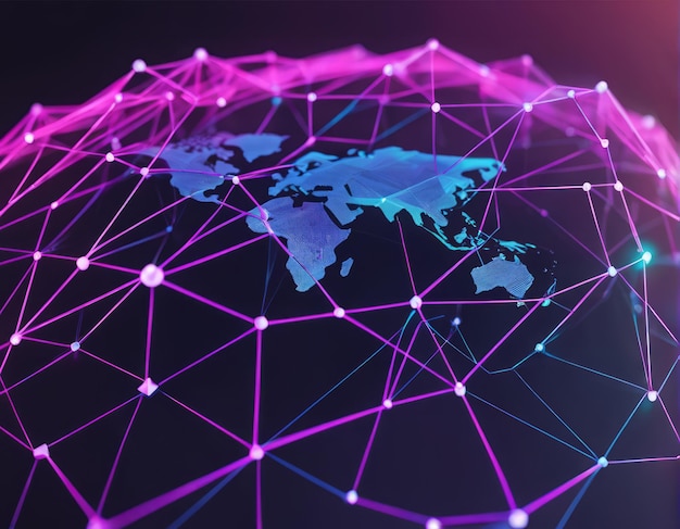 connessione di rete globale mappa mondiale di internet composizione dell'internet delle coserete globale