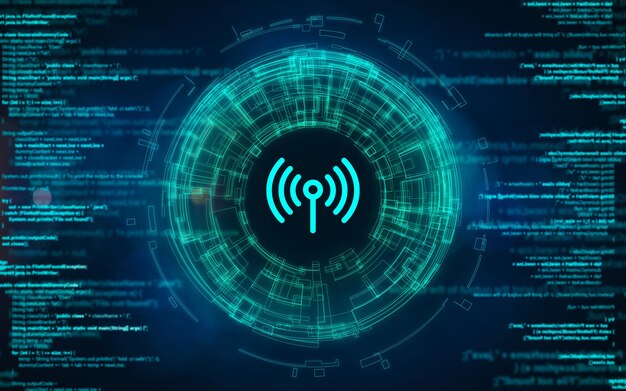 Connessione tecnologica Simbolo dell'antenna che collega i dispositivi in una rete