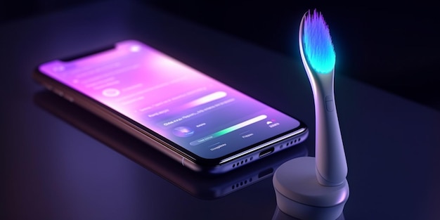 Connessione wireless spazzolino da denti elettrico a ultrasuoni con app per smartphone Tecnologia domestica moderna