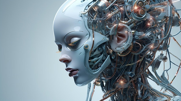 Connessioni sinaptiche Il cervello umano si interfaccia con il chip del computer in un ambiente sci-fi