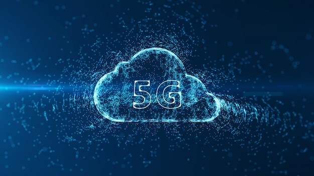 Connettività 5G di dati digitali.