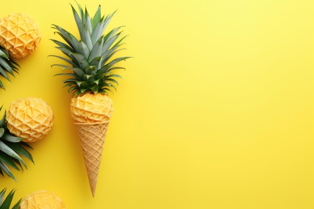 cono di gelato con ananas