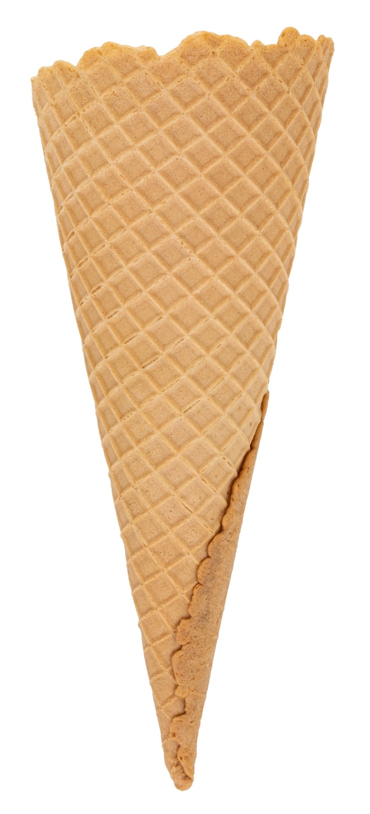 Foto cono gelato in bianco della cialda isolato su bianco.