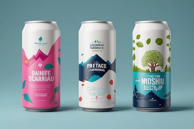 Consapevolezza ambientale Mockup di imballaggio di bevande Personalizza il tuo design
