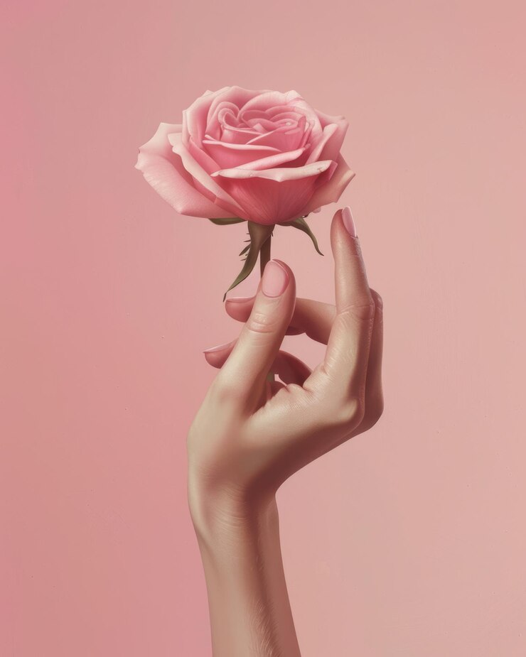 Foto conscienza sul cancro di mamma mano rosa blanca mujer madre mensaje ilustracion rosa