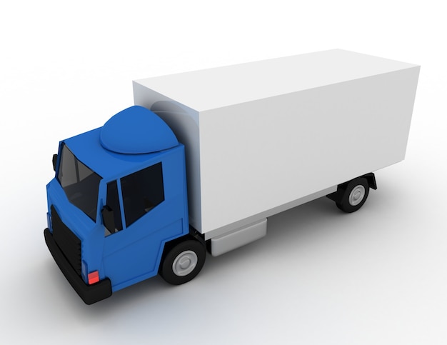 Consegna commerciale. Concetto di camion da carico. 3d reso illustrazione