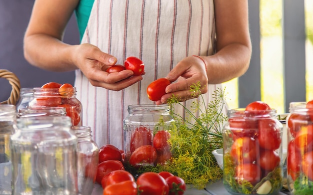 Conservazione dei pomodori in barattolo Concentramento selettivo