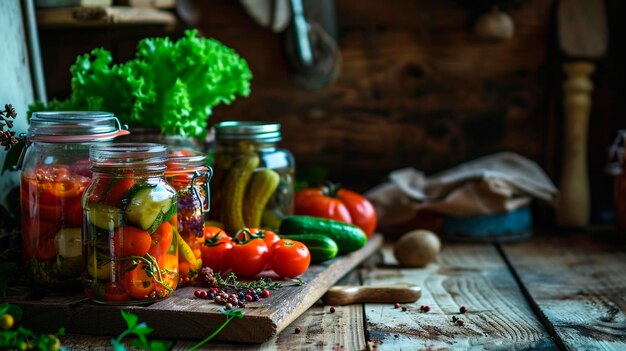 conservazione delle verdure in barattolo Focalizzazione selettiva