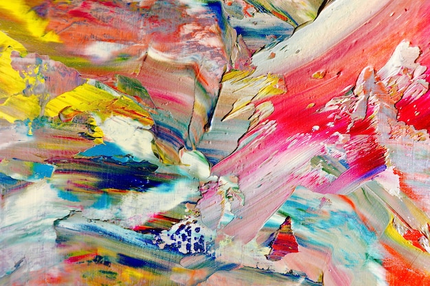 Consistenza del colore. Pittura a olio disegnata a mano su tela