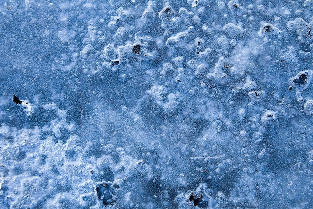 Consistenza della superficie del ghiaccio. Sfondo invernale