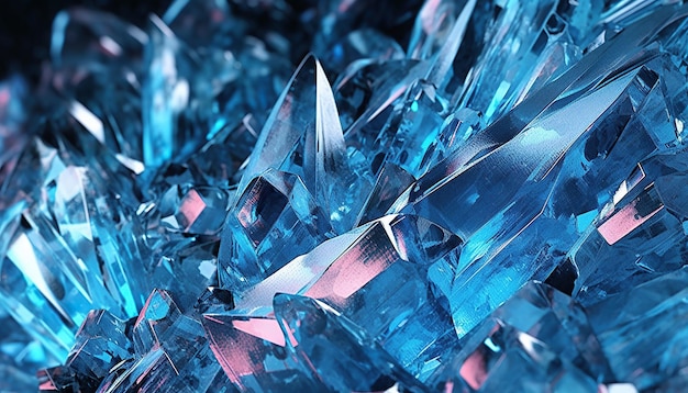 consistenza di rifrazione dei cristalli di ghiaccio luccicanti