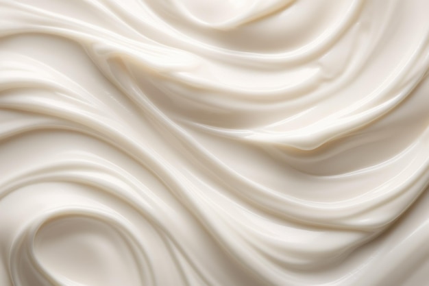 Consistenza liquida di crema bianca naturale Vista dall'alto