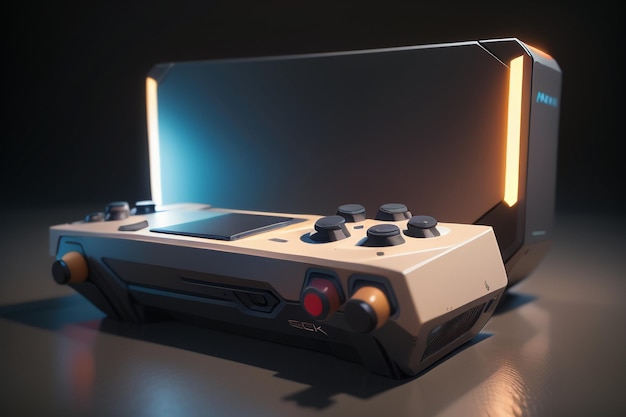 Console di gioco Dispositivo console Modello di rendering 3D Intrattenimento portatile Sfondo di gioco offline