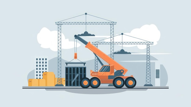 construction crane lifting container