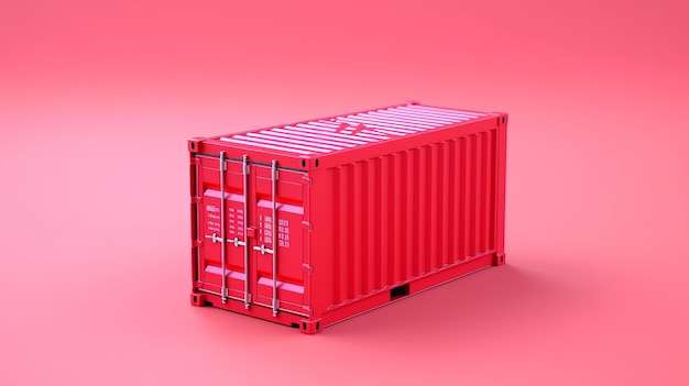 Container di spedizione su sfondo chiaro AI generato