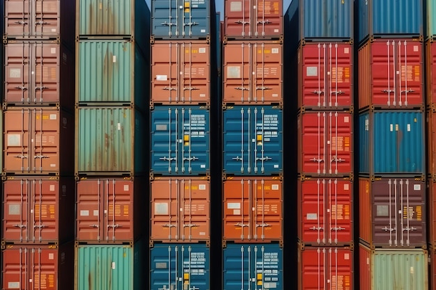 container navi merci per l'importazione IA generato