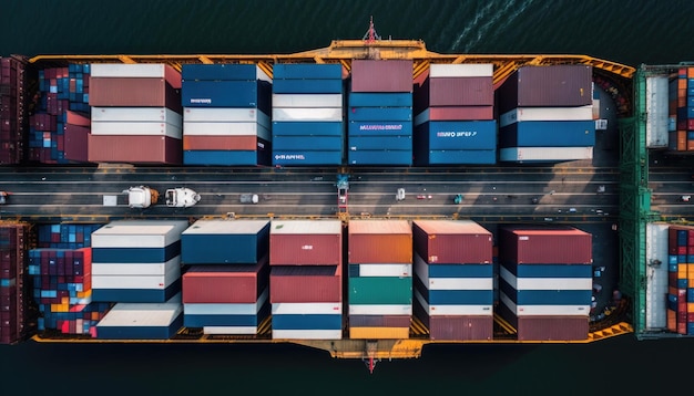 Container Terminal Veduta aerea del container Realizzato da AIIntelligenza artificiale