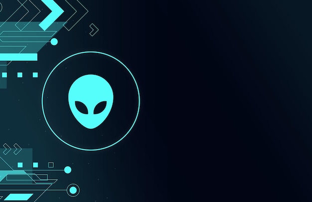Contatto con una civiltà aliena ufo icona vita extraterrestre sfondo digitale