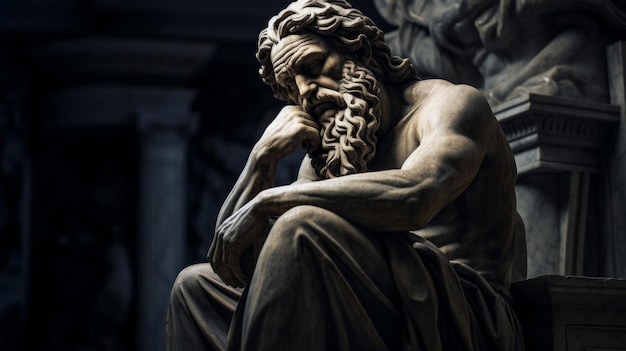 Contemplazione a una base di statue arte ed estetica ponderate in quiete