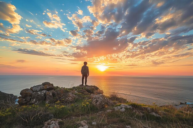 Contemplazione del tramonto generata dall'IA