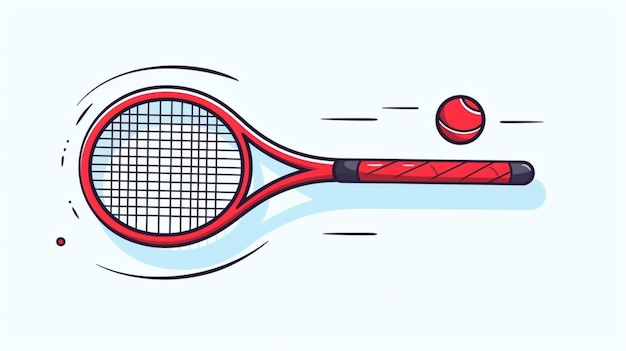 Continua una linea di tema sportivo da tennis con racchetta e palla