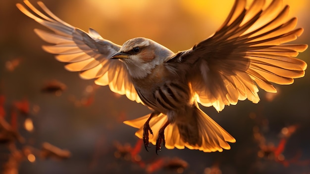 Contro le calde tonalità del sole al tramonto