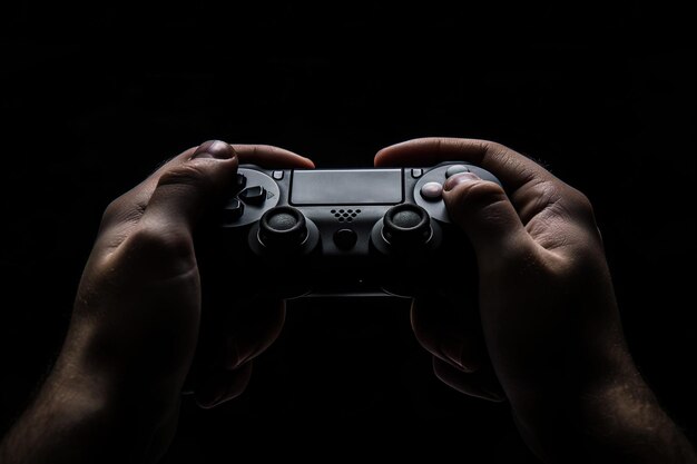 Controller di gioco in mano foto in chiave bassa