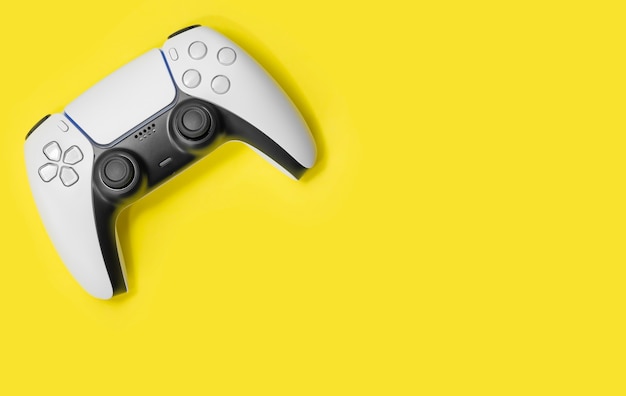 Controller di gioco Next Gen su sfondo giallo